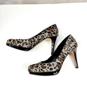 New Vince Camuto Leopard Sarika Calf Hair Leather Pumps
